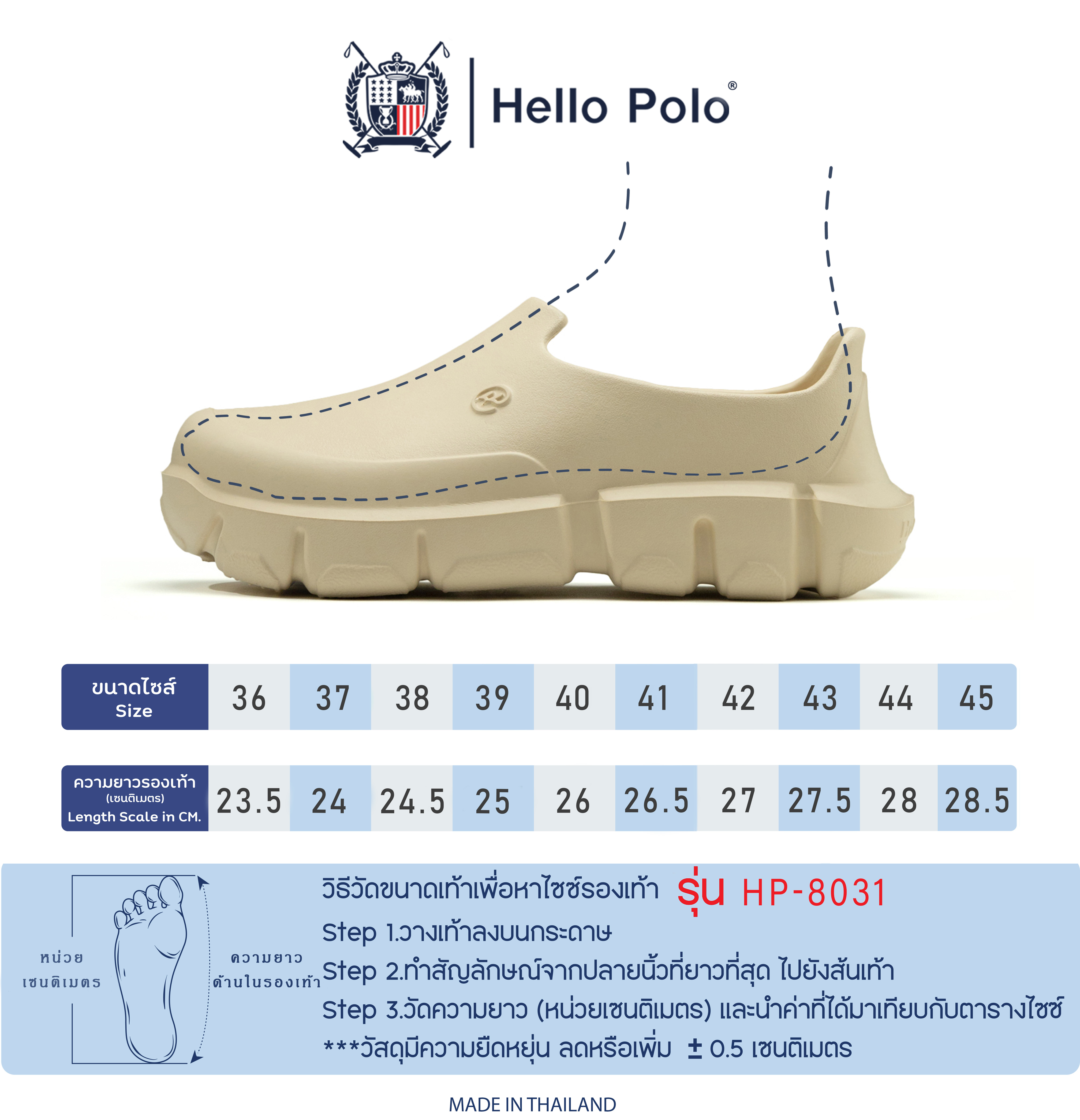 คู่มือไซส์ HP8031