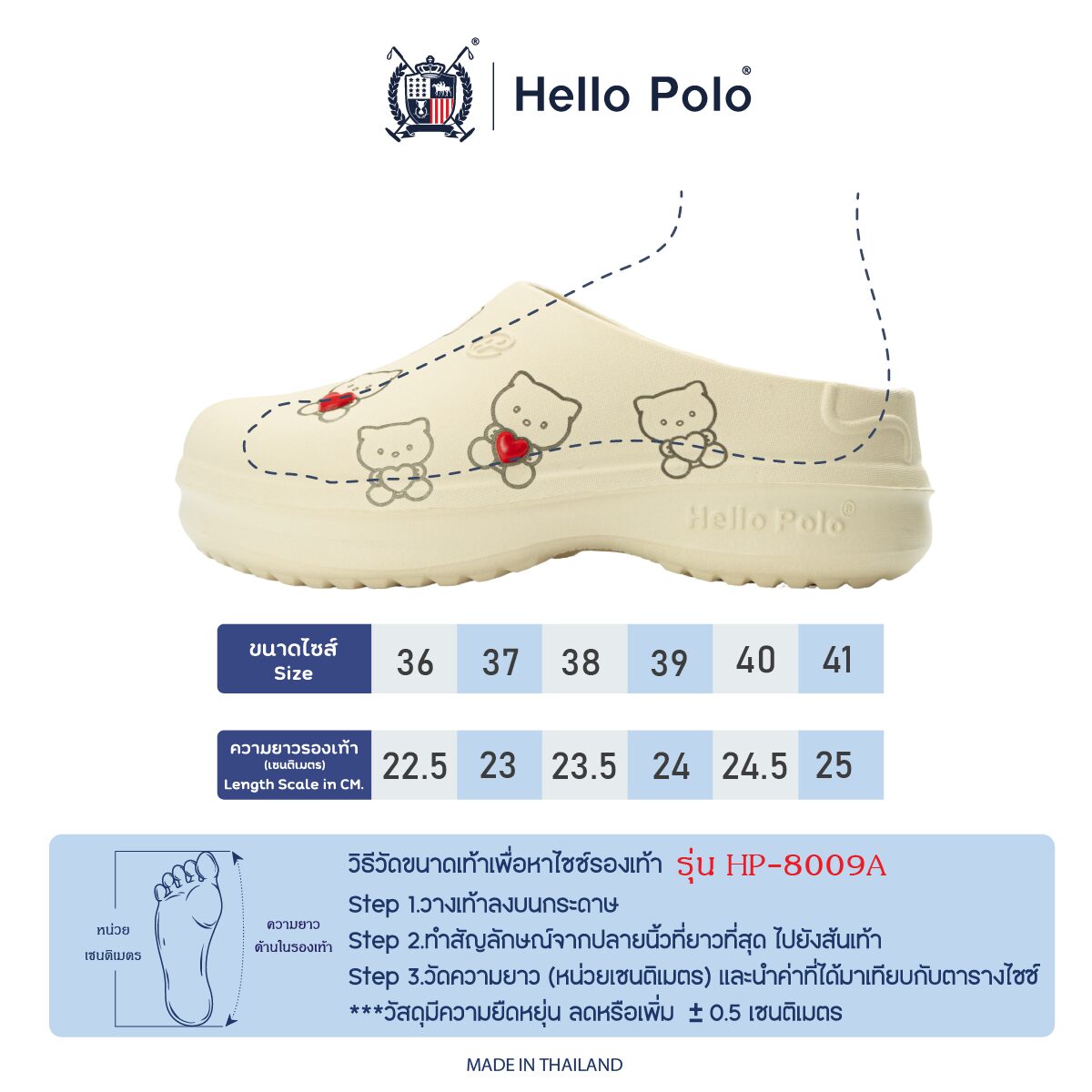 คู่มือไซส์ HP8009A