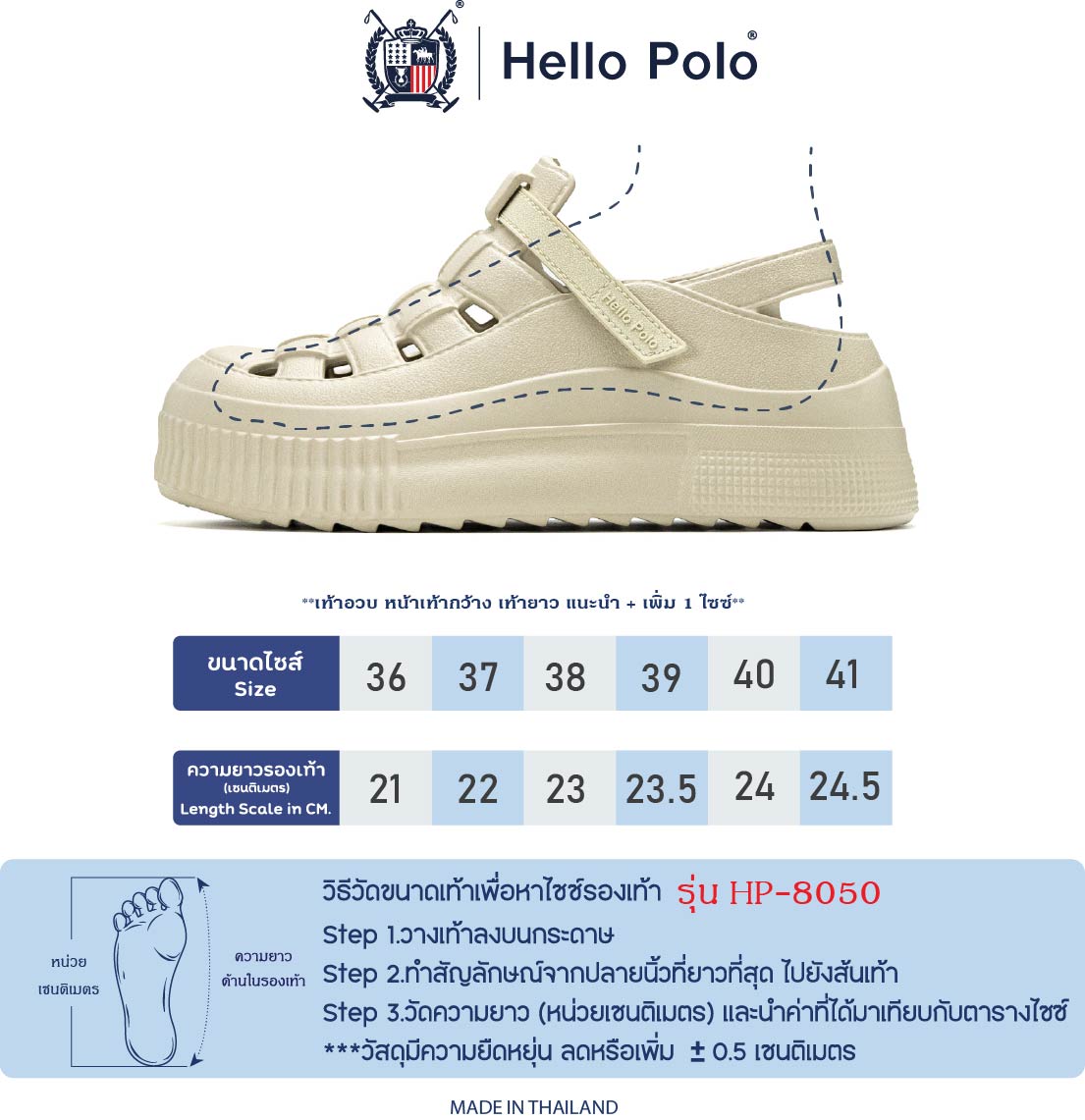 คู่มือไซส์ HP8050
