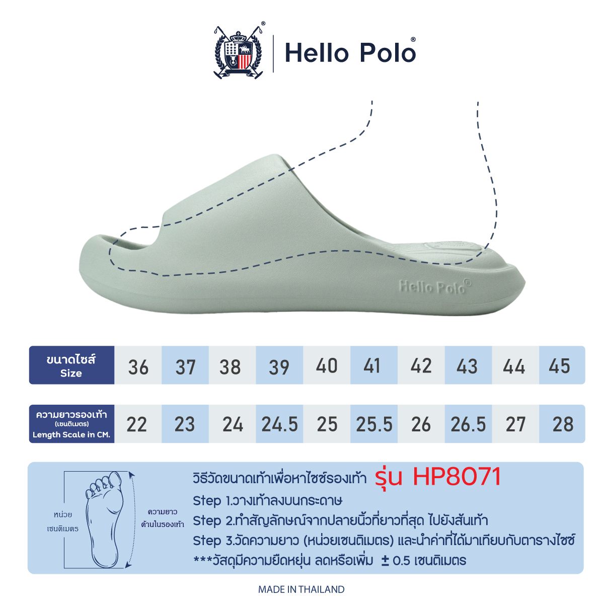 คู่มือไซส์ HP8071