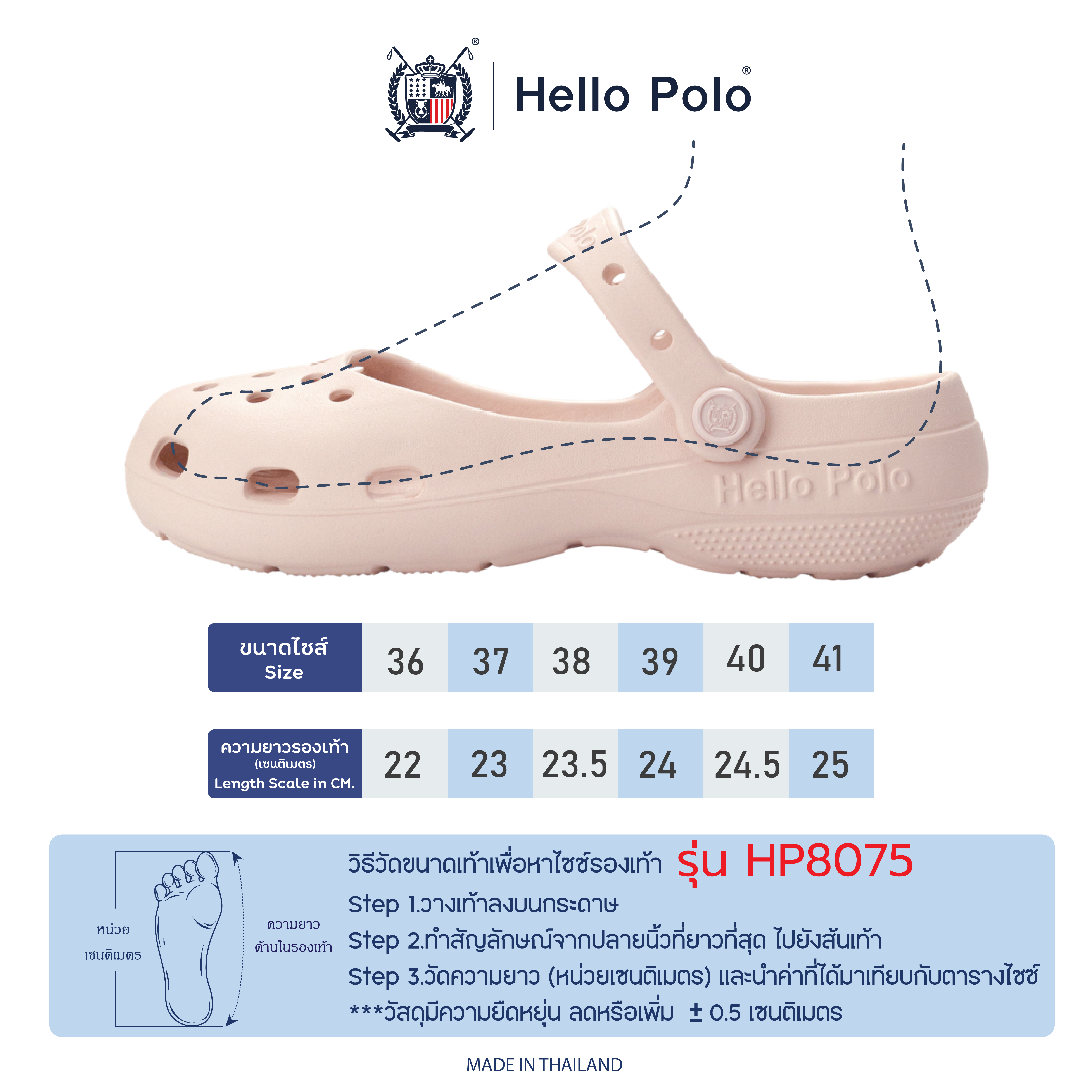 คู่มือไซส์ HP8075