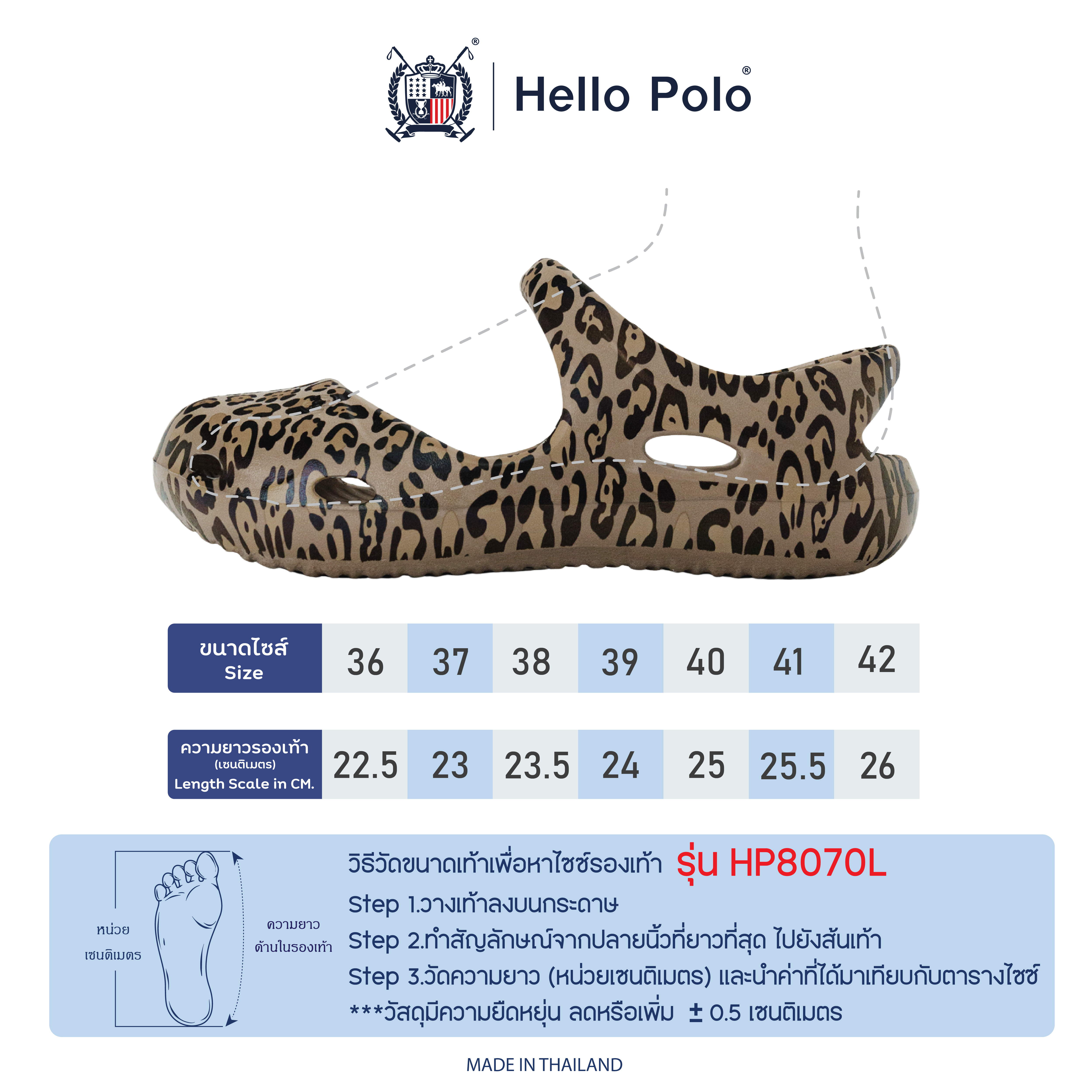 คู่มือไซส์ HP8070L