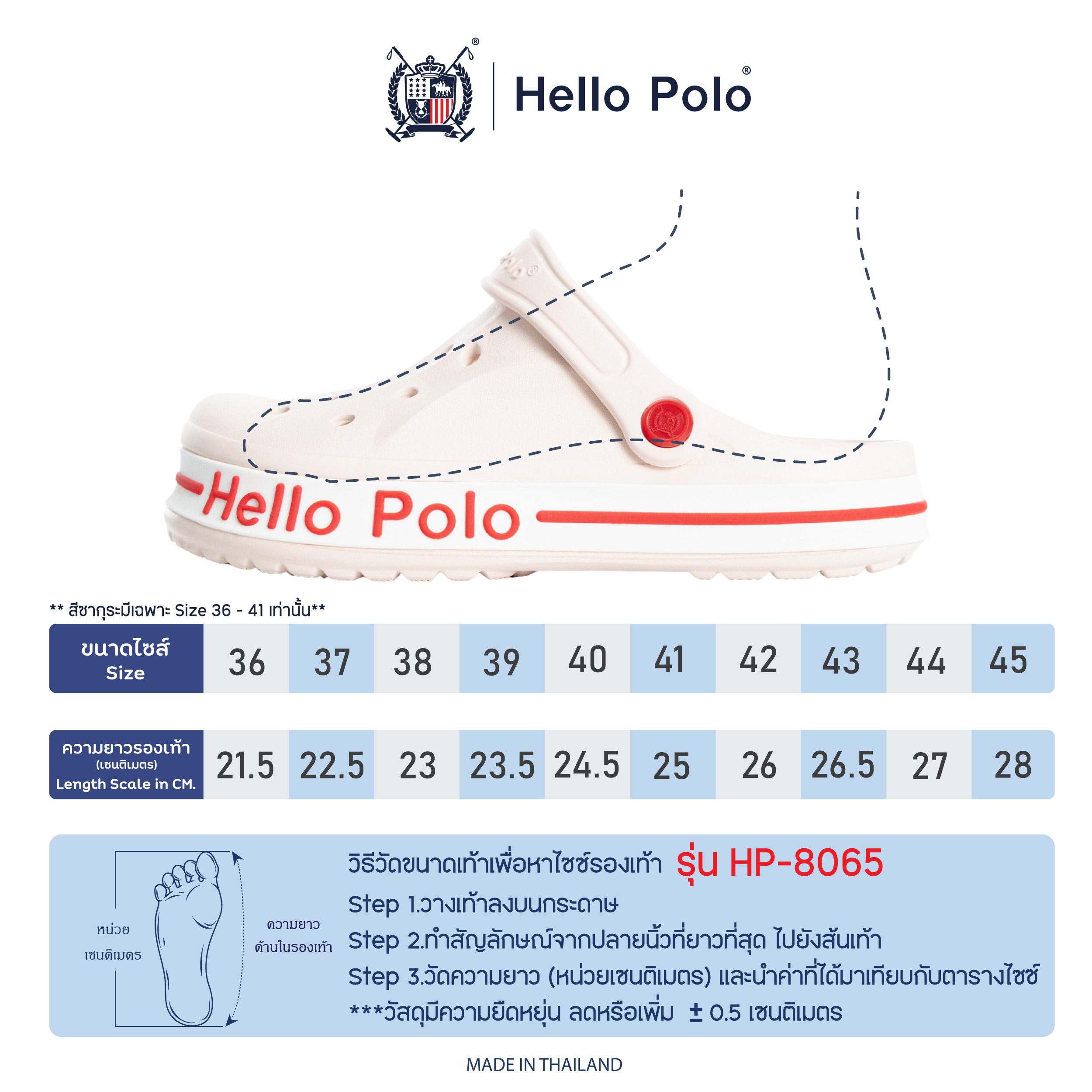 คู่มือไซส์ HP8065