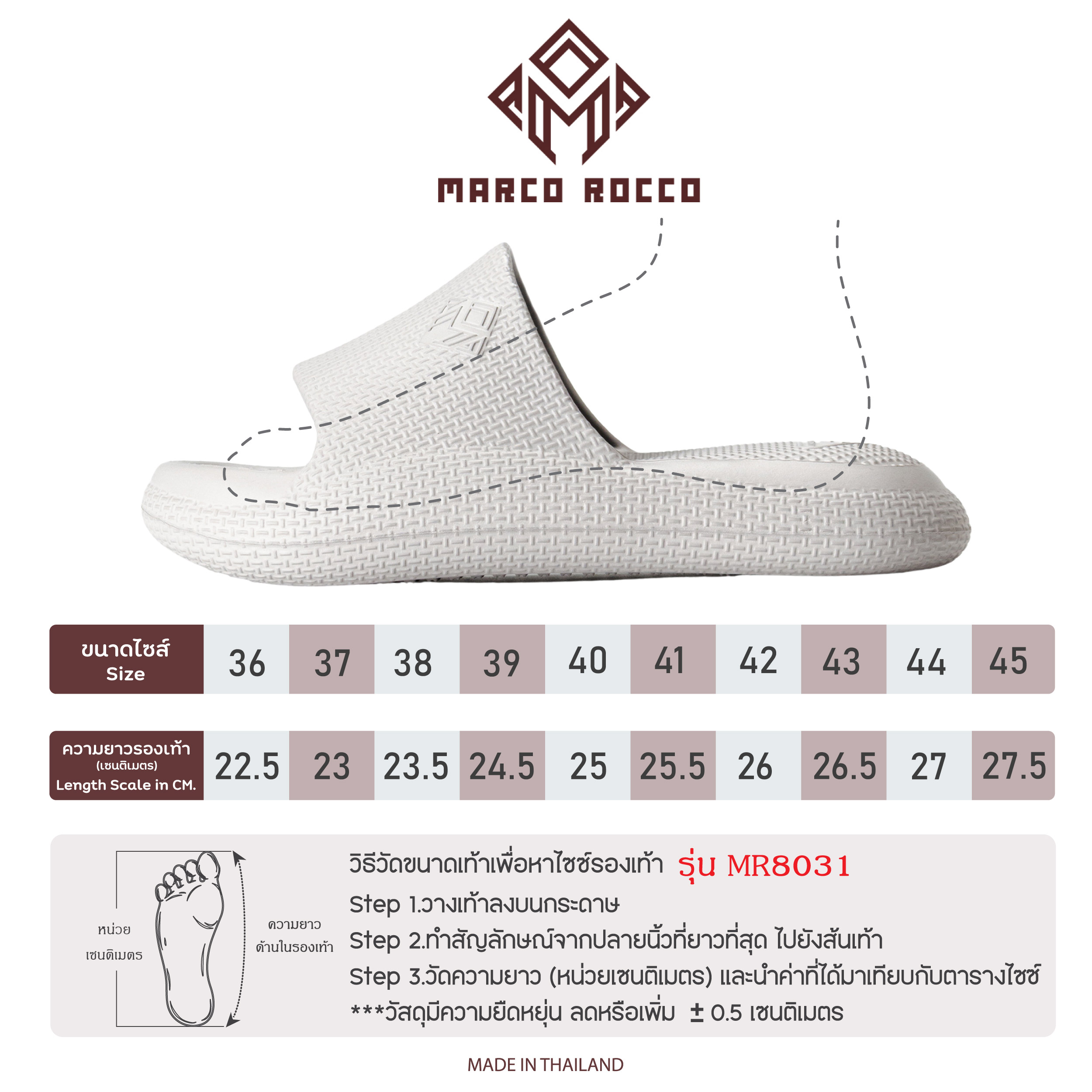 คู่มือไซส์ MR8031