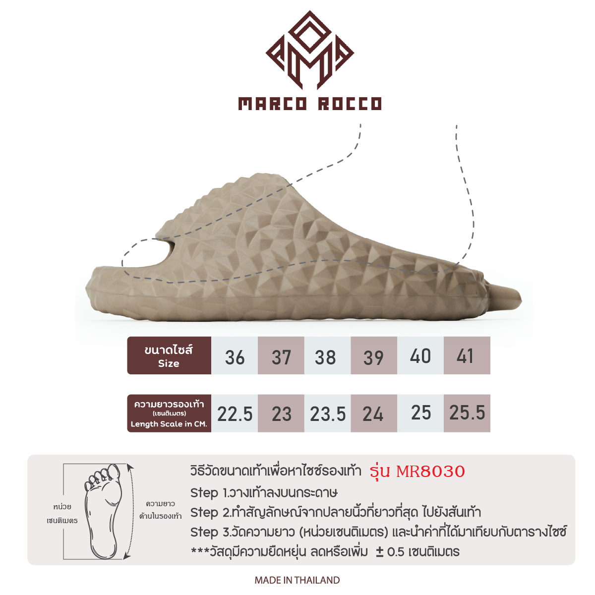 คู่มือไซส์ MR8030