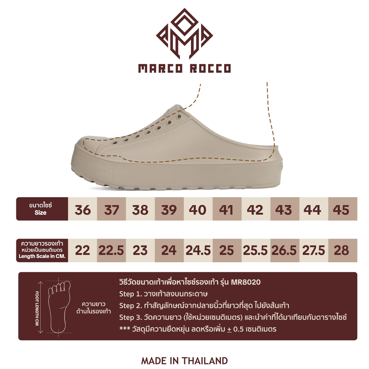 คู่มือไซส์ MR8020