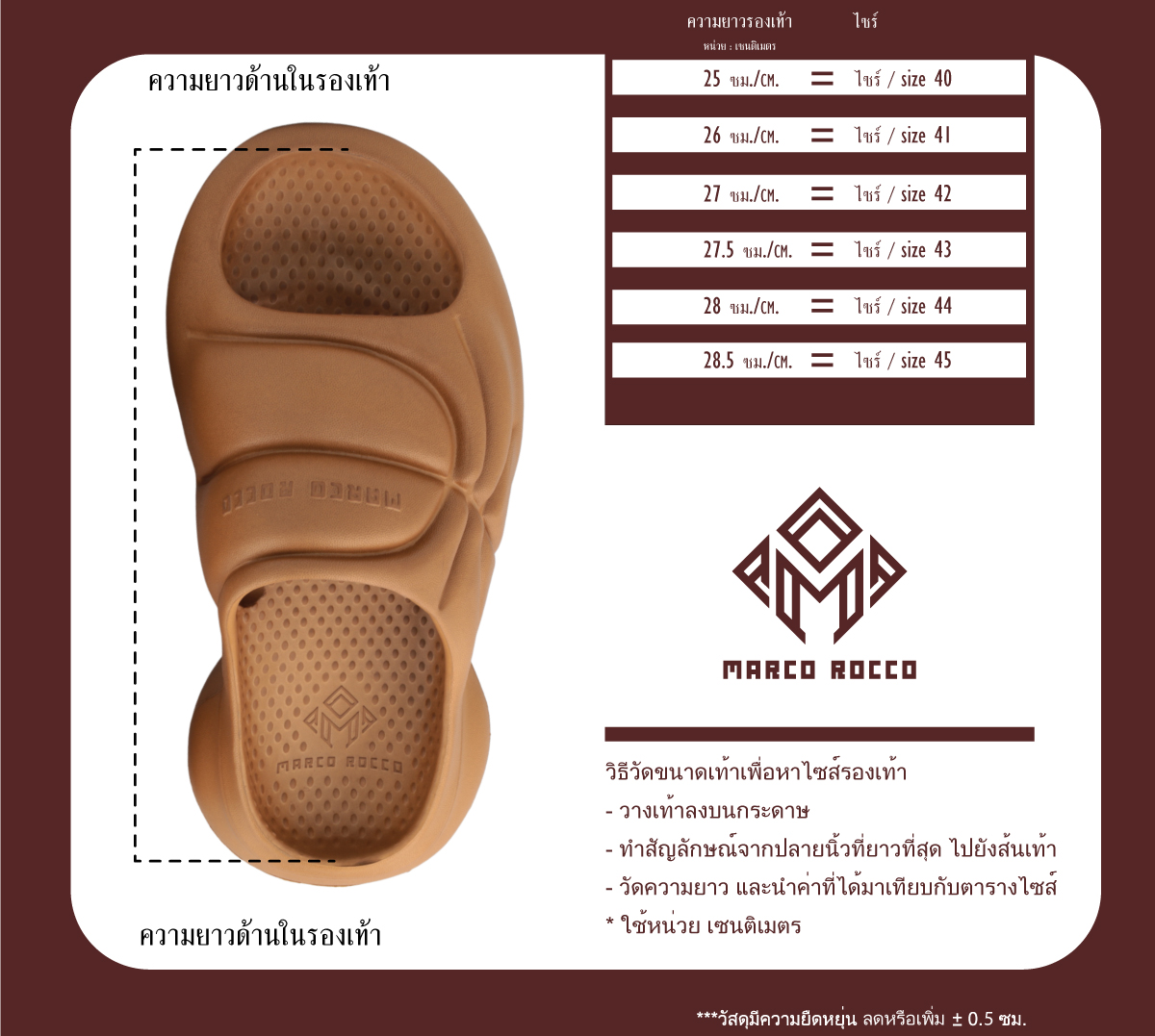 คู่มือไซส์ MR8011