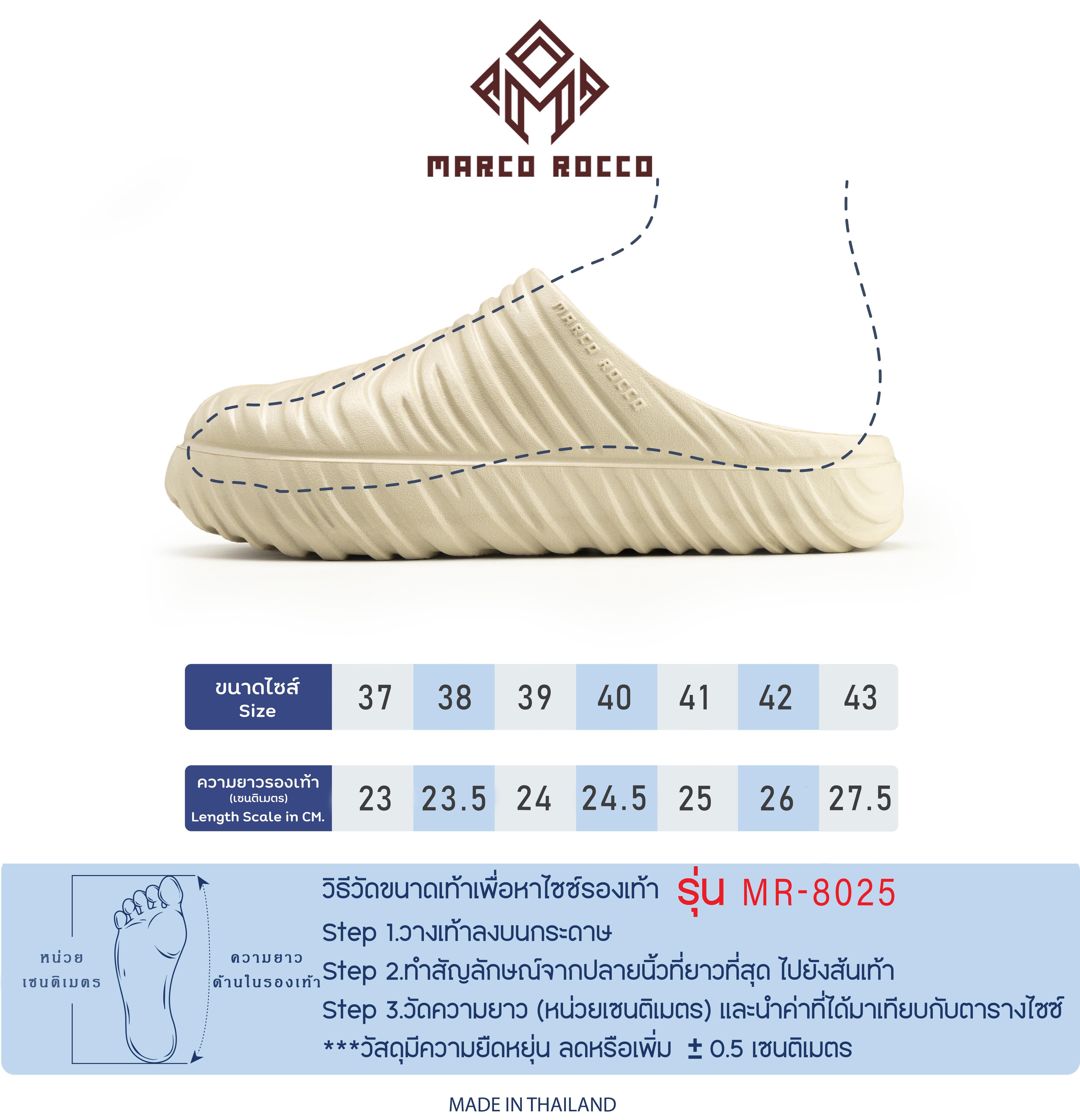 คู่มือไซส์ MR8025
